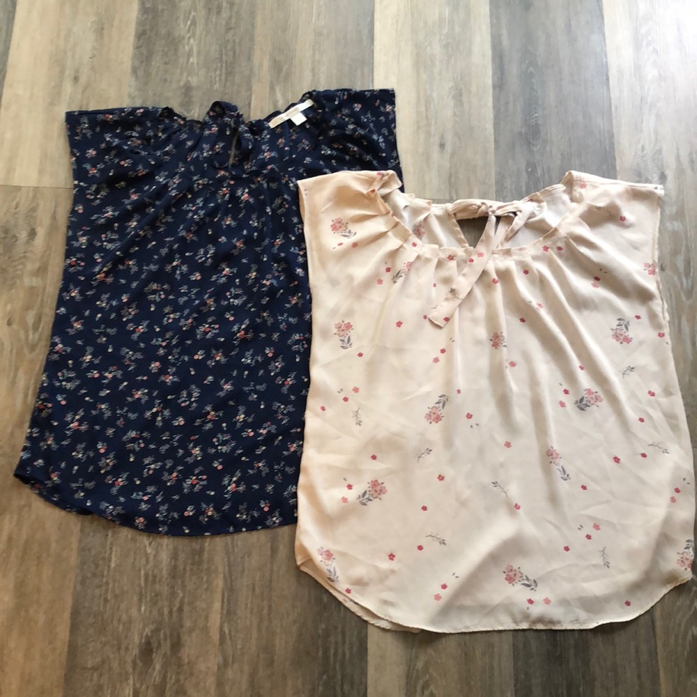 2 Lauren Conrad tops size small w/ tie detail